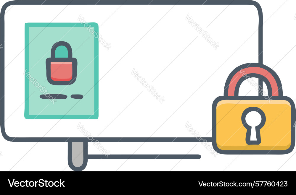 Secure monitor icon design generative ai vector image