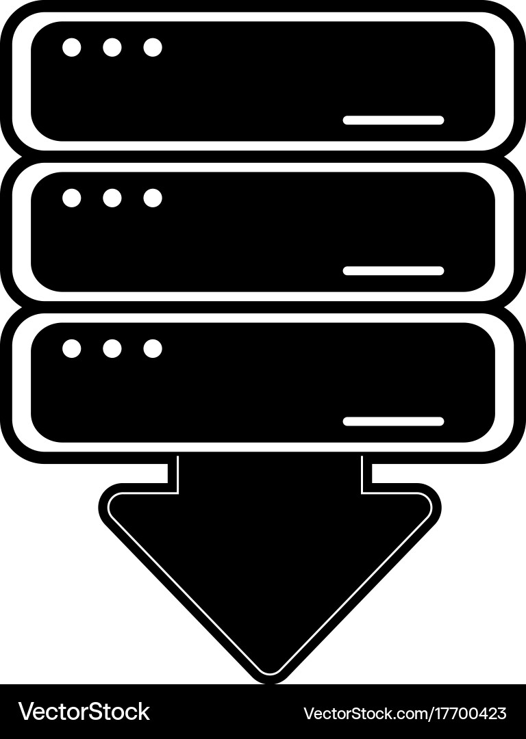 Servers download web hosting icon image Vector Image