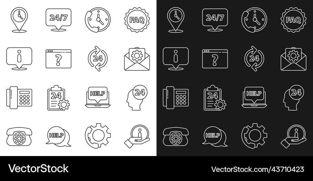 Set line information support operator in touch Vector Image