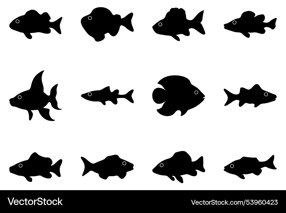 Simple fish design set Vector Image