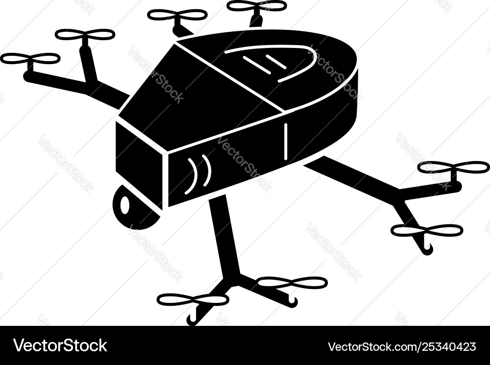 Small copter drone icon simple style Small copter drone icon simple style Vector Image