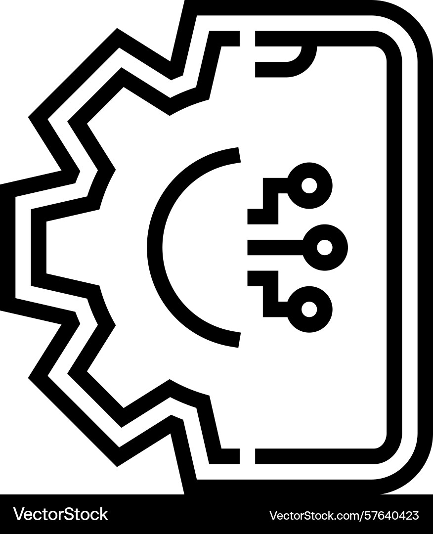 Smart app integration line icon Vector Image