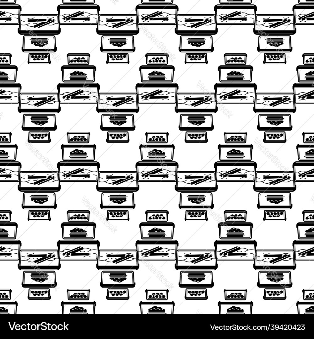 Stack of lunch box pattern seamless Stack of lunch box pattern seamless Vector Image