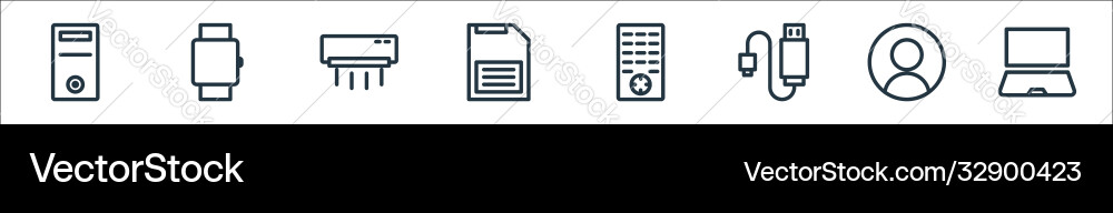 Technology line icons linear set quality Technology line icons linear set quality vector image