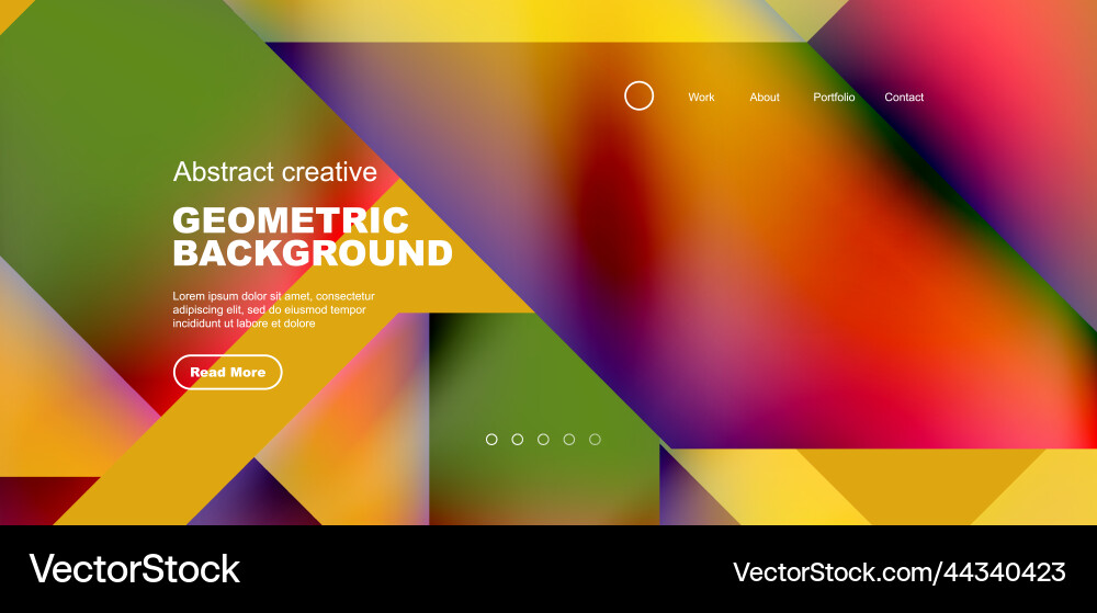 Triangles with fluid gradients abstract landing Vector Image