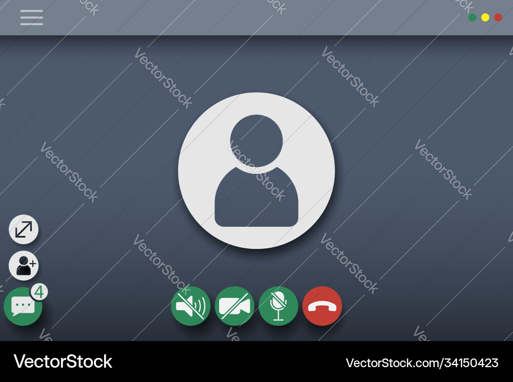 Video chat user interface calls window Video chat user interface calls window vector image