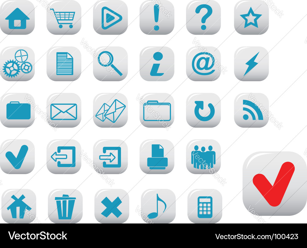 Web Buttons & Icons Collection Vector Image