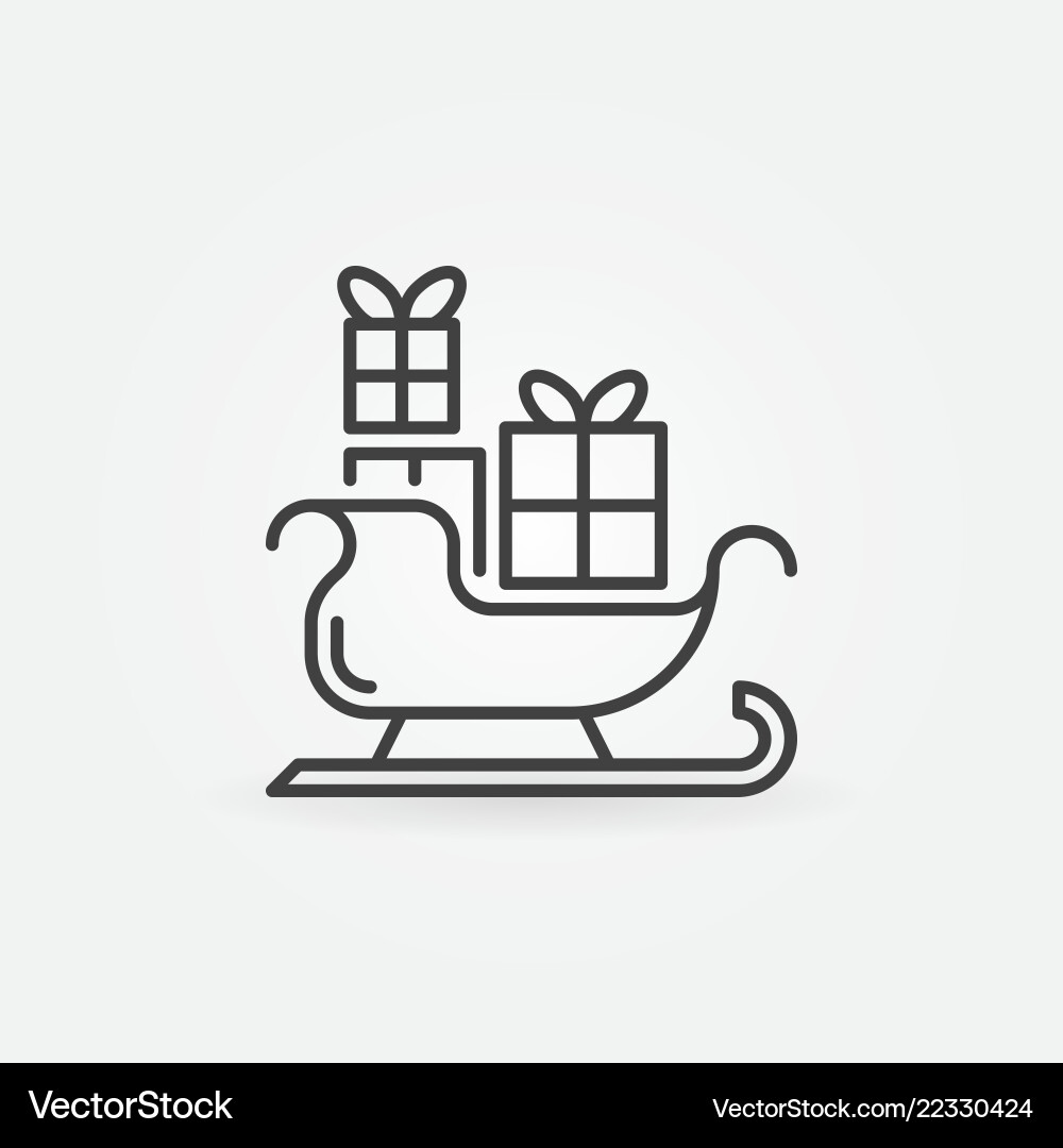 Christmas Sledge Icon - Presents Vector Image