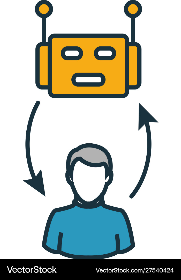 Collaborative robotics icon set four elements Collaborative robotics icon set four elements vector image