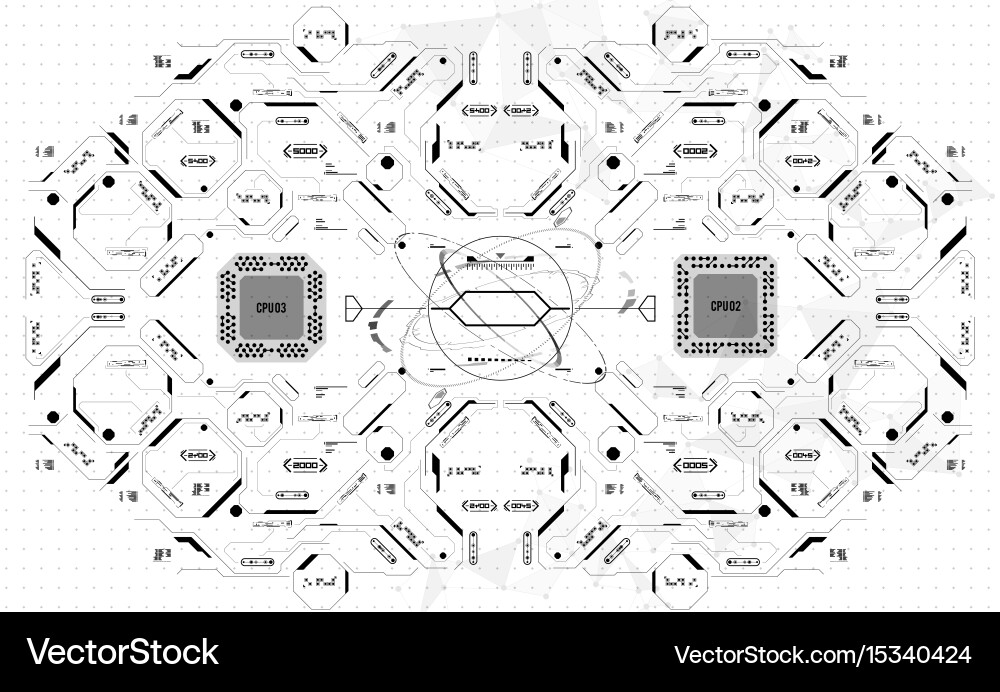 Conceptual template with hud elements background vector image