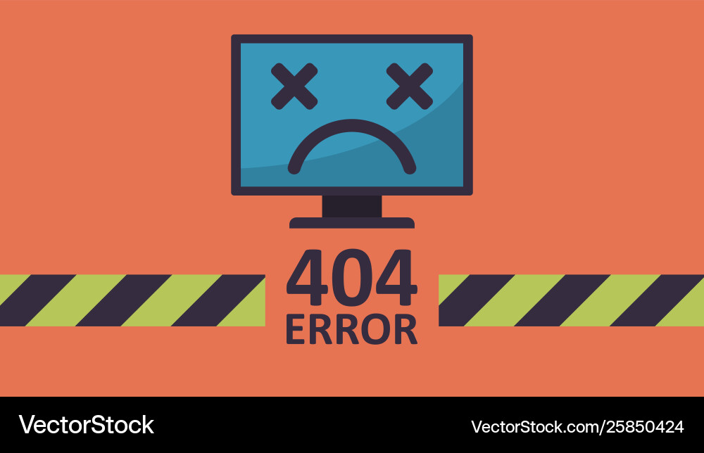 Error 404 page internet problem or web Error 404 page internet problem or web Vector Image