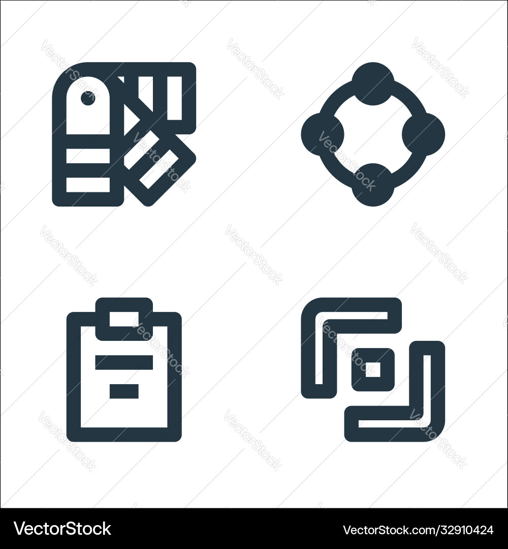 Graphic design line icons linear set quality vector image