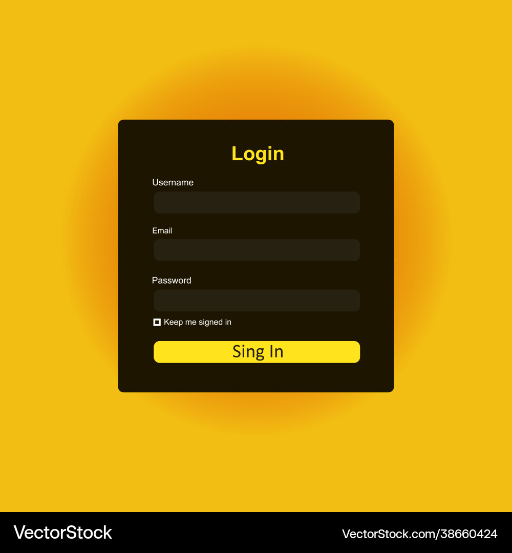 Member login form interface for web page site Member login form interface for web page site vector image
