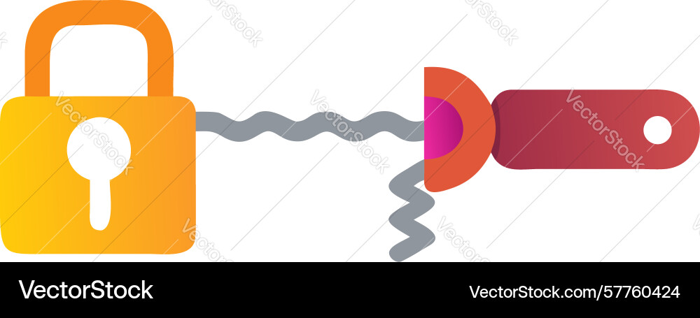 Padlock with corkscrew icon design generative ai vector image