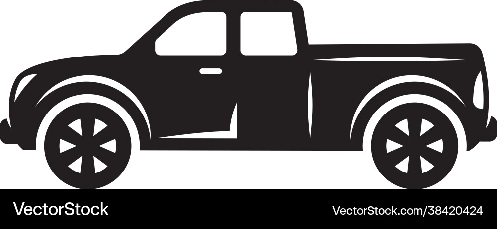 Pickup truck silhouette Pickup truck silhouette vector image