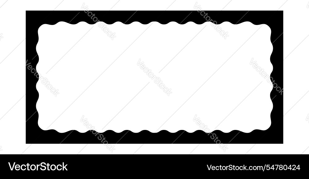 Rectangle frame with wavy inner edges rectangular Rectangle frame with wavy inner edges rectangular vector image