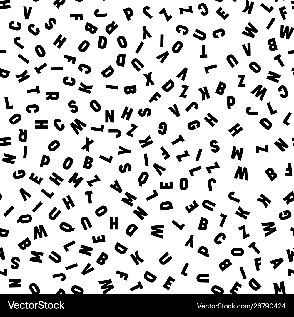 Seamless pattern letters random order signs Seamless pattern letters random order signs vector image