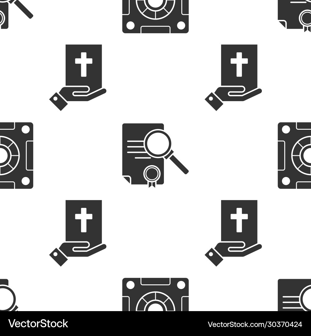 Set safe document with search and oath Vector Image