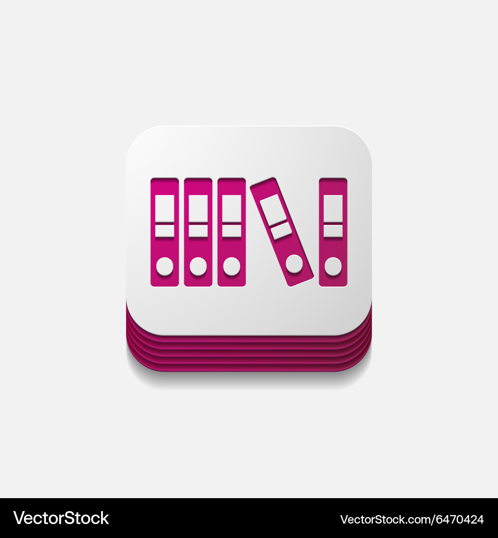 Square button folder Vector Image