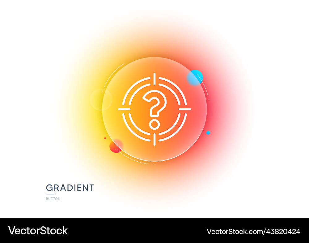 Target with question mark line icon gradient blur vector image