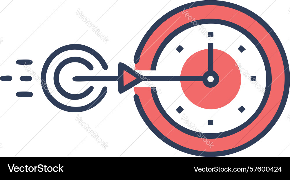 Time loop target clock with circling arrow vector image