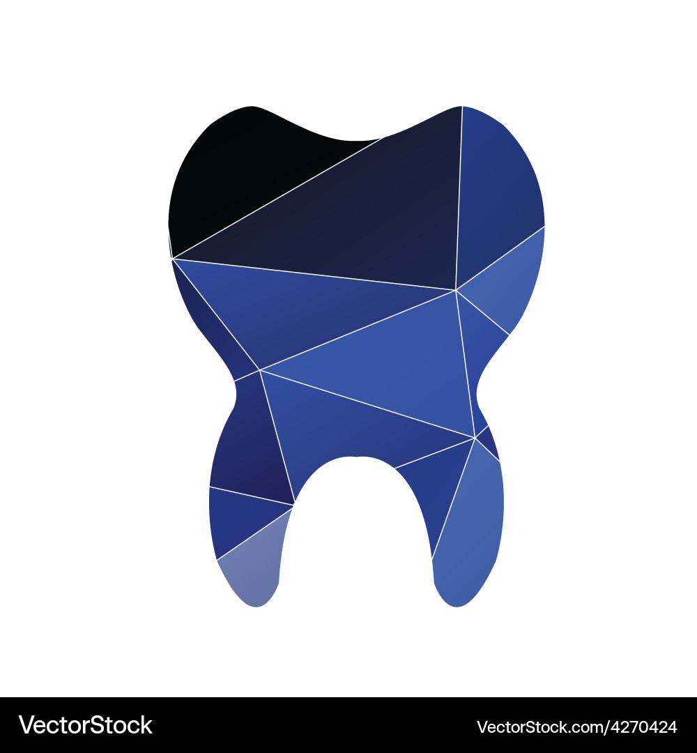 Tooth icon abstract triangle Vector Image