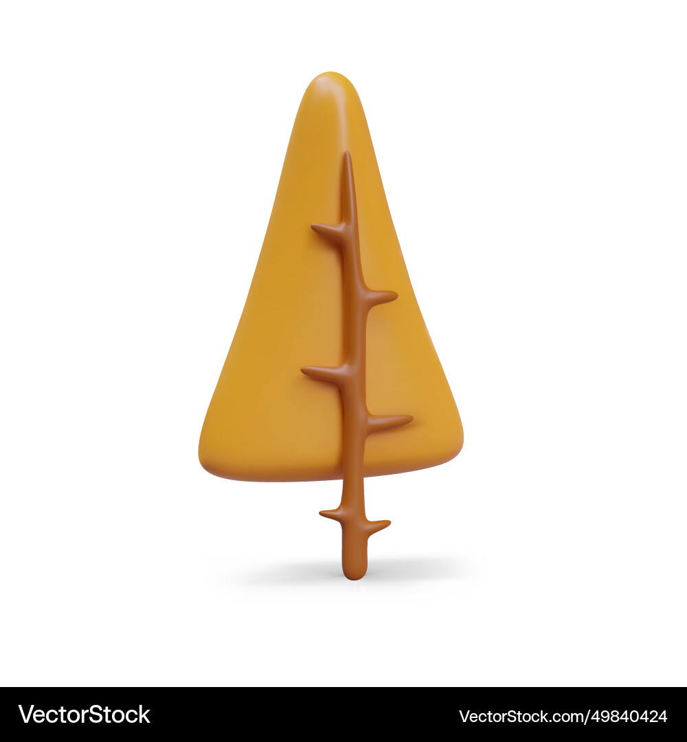 Triangular tree with orange leaves side view Triangular tree with orange leaves side view vector image
