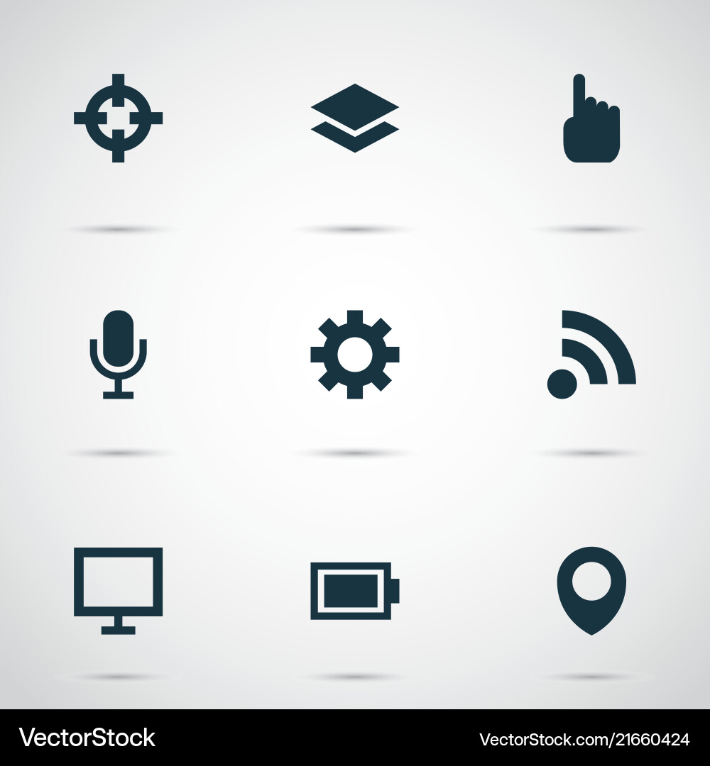 User icons set with location setting feed Vector Image