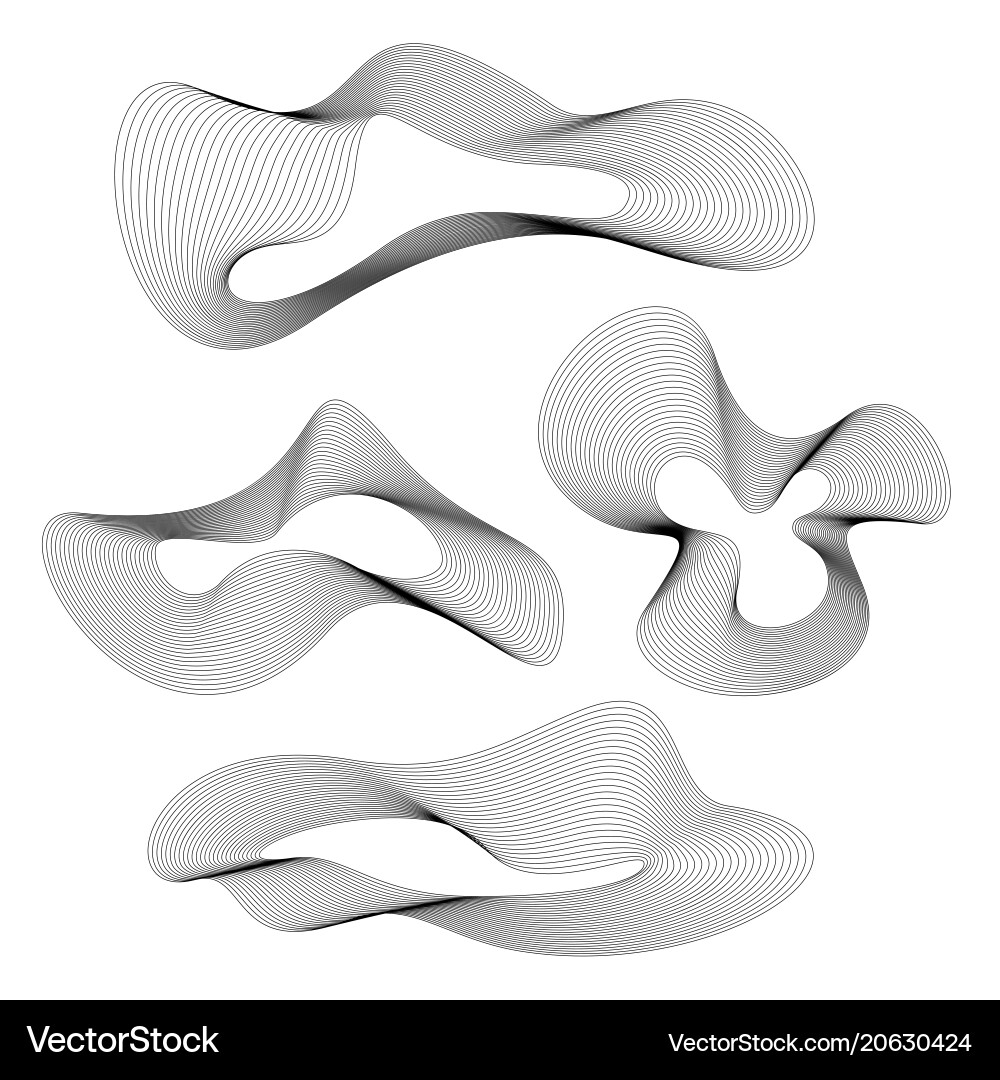 Wavy Abstract Forms Set vector image