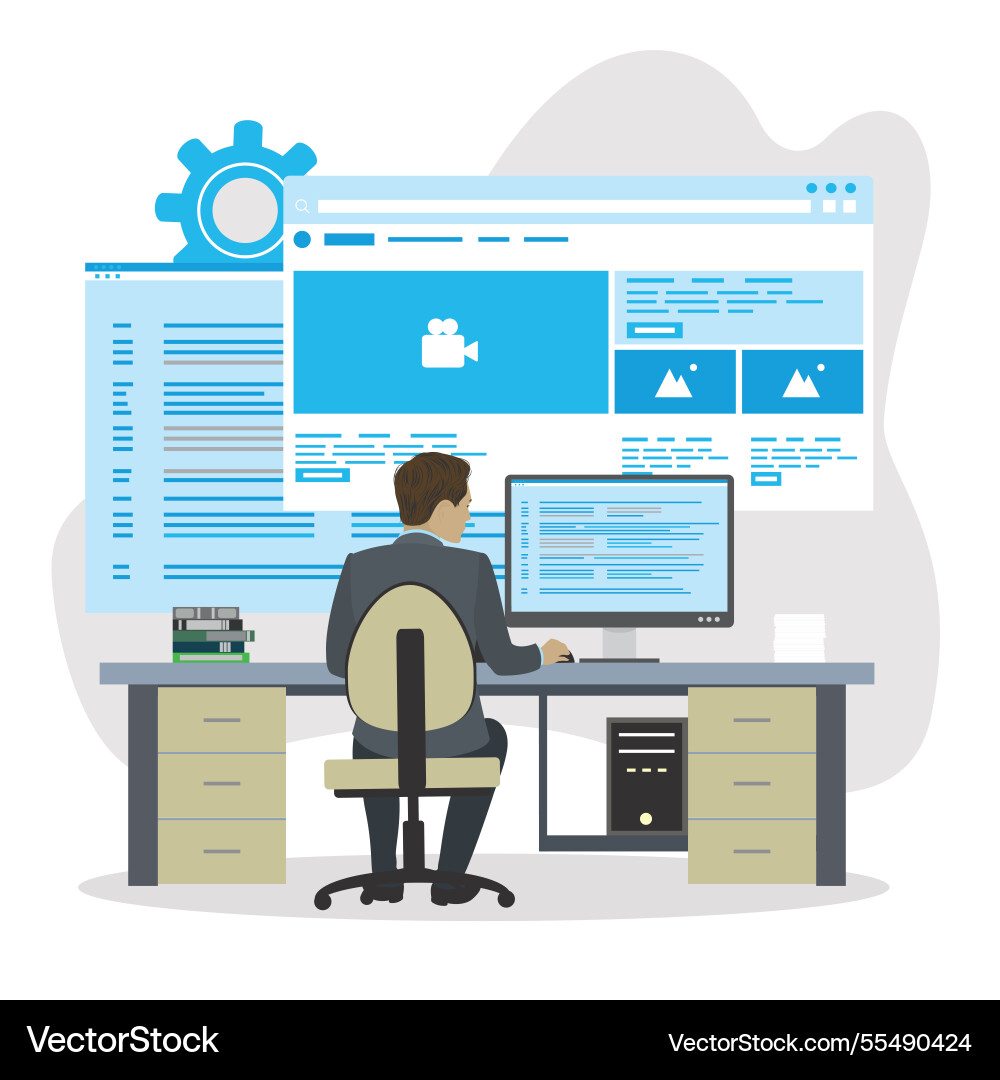 Web Developmentback-End und Frontend-Entwickler Web Developmentback-End und Frontend-Entwickler vektorbild