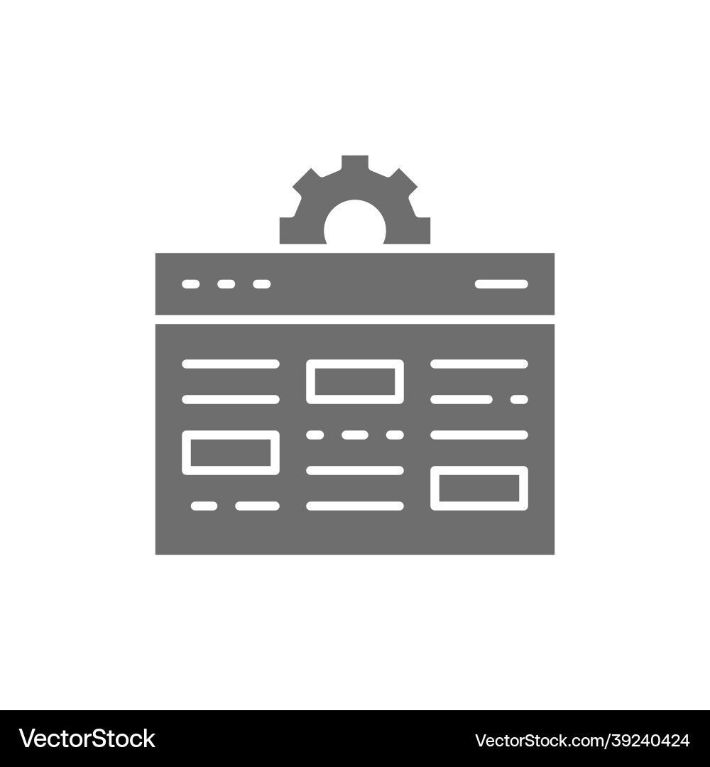 Webpage with gear internet development website Webpage with gear internet development website vector image