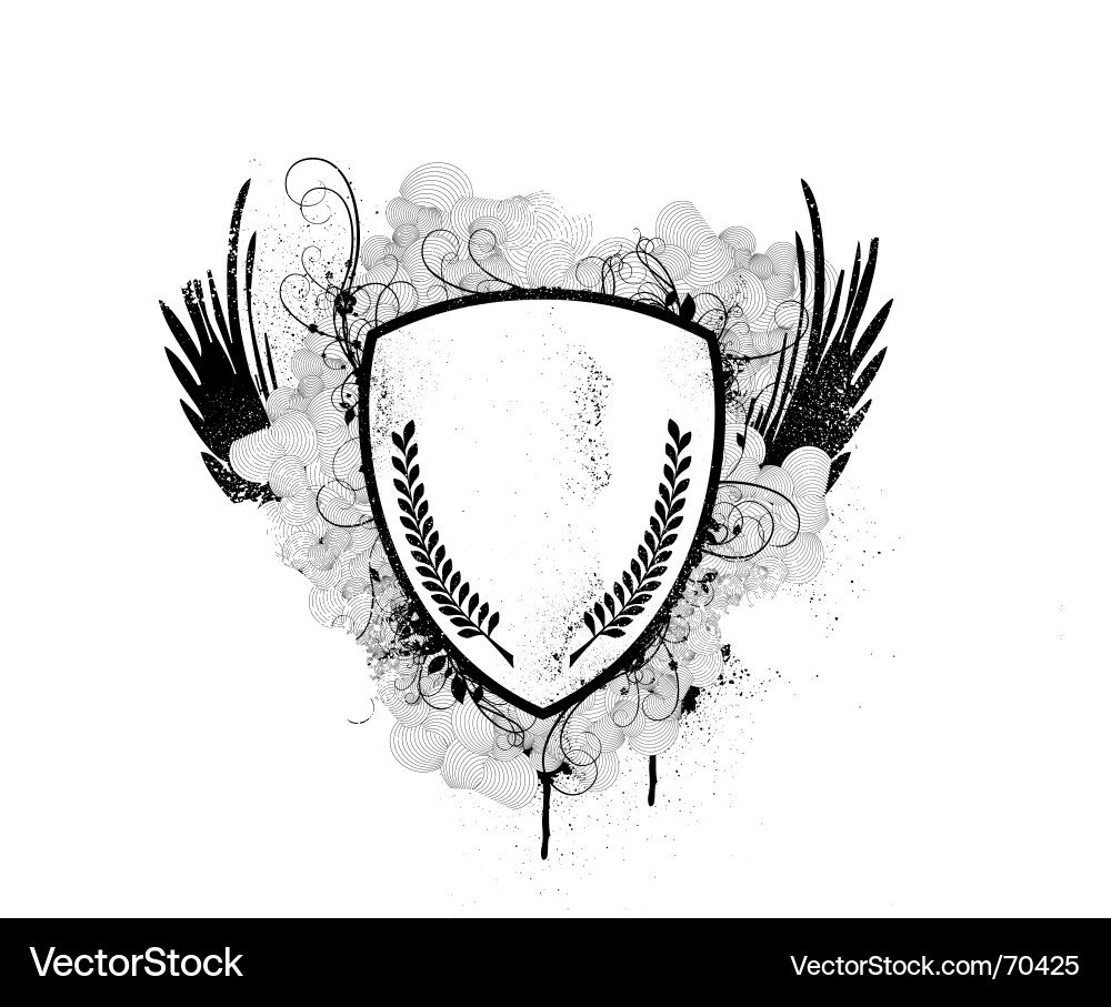 Abstract Crest with Dripping Effect Vector Image