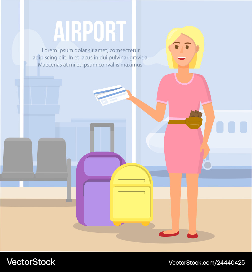 Blonde Frau Charakter Sommerzeit Urlaubsreise Blonde Frau Charakter Sommerzeit Urlaubsreise vektorbild