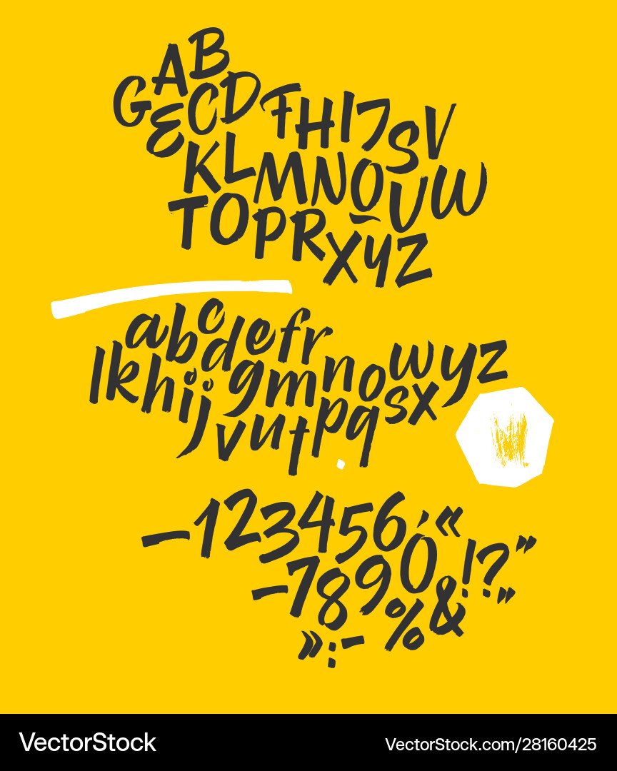 Handwritten font bold script vector image