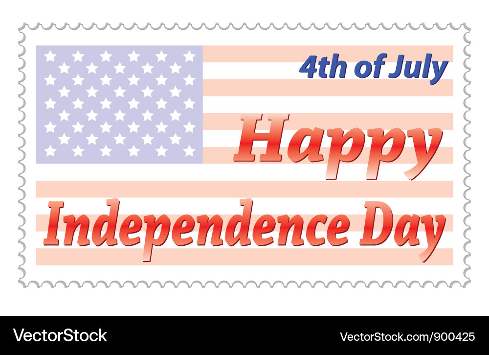 Independence day post stamp Vector Image