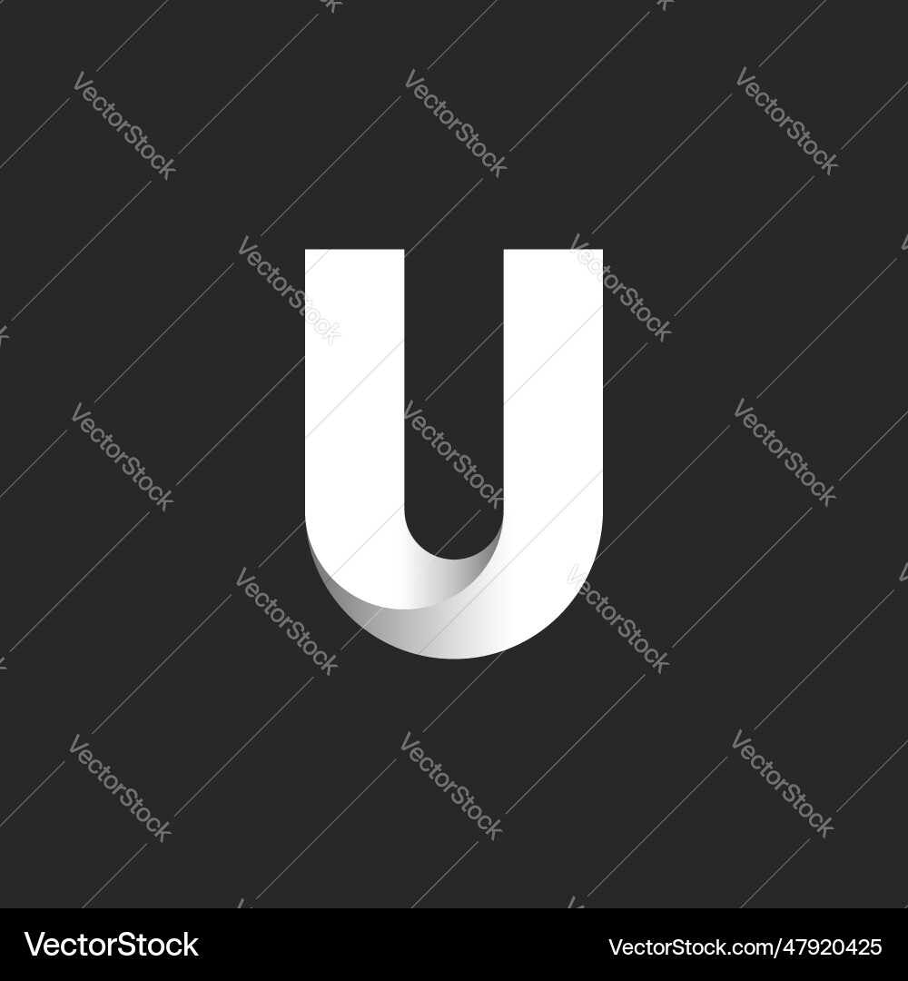 Letter u 3d ribbons logo bold font typography – Royalty-Free Vector |  VectorStock, image size:1000x1080