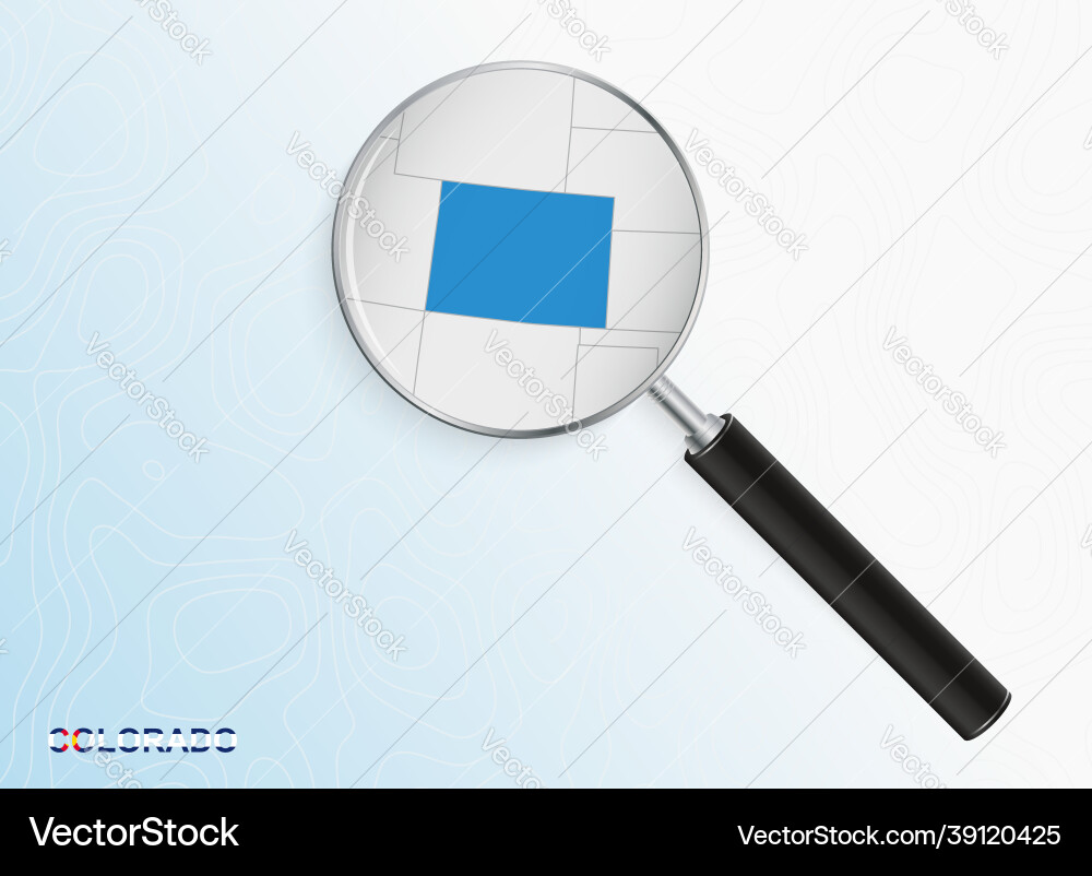 Magnifier with map of colorado on abstract Magnifier with map of colorado on abstract vector image