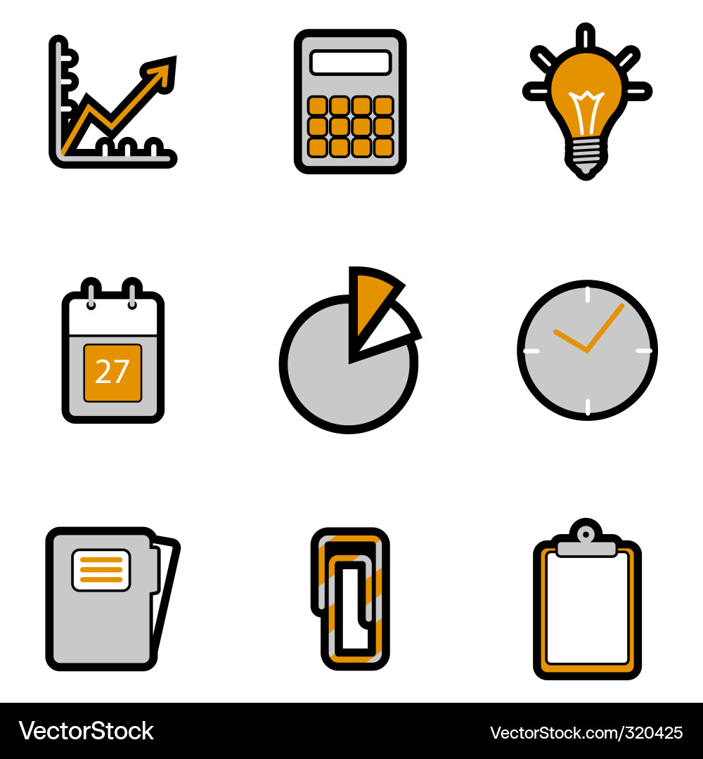 Office Calculator Icon Set Vector Image