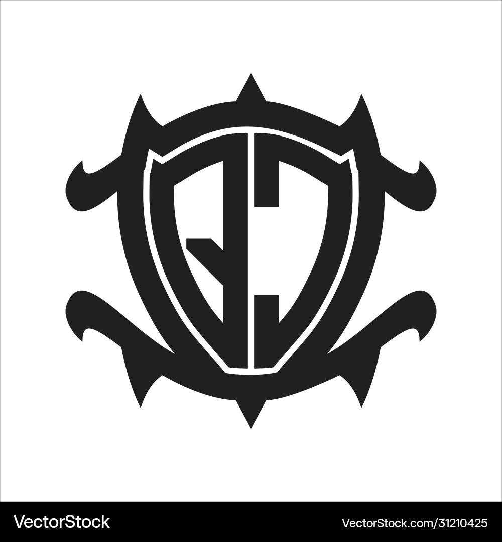 Qc logo monogram isolated with frame shield shape Vector Image