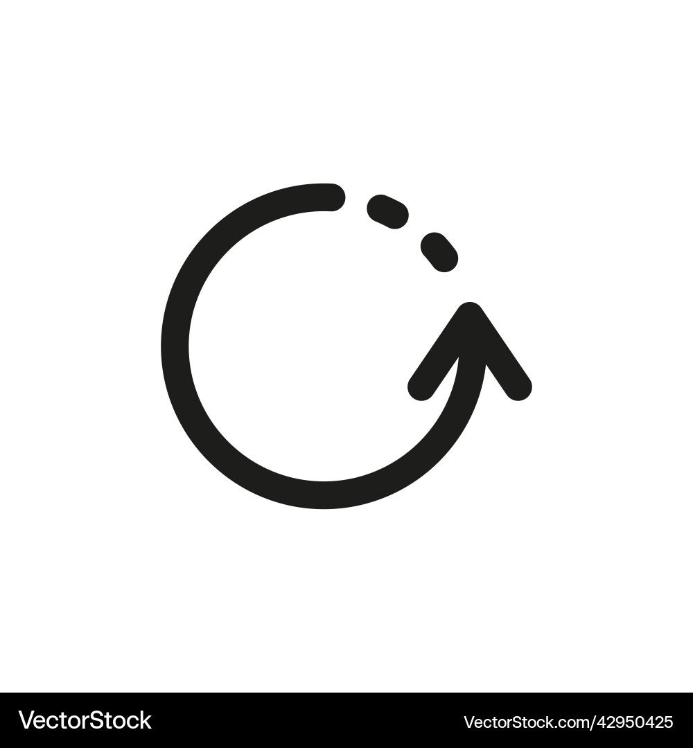 Refresh or rotation arrow icon recycling outline Refresh or rotation arrow icon recycling outline vector image