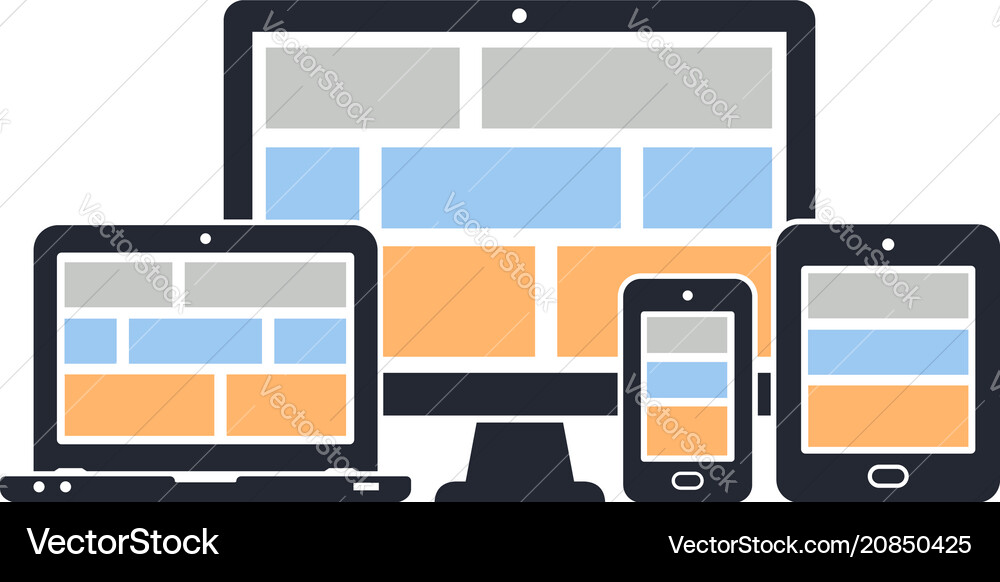 Responsive Web Devices Icons vector image