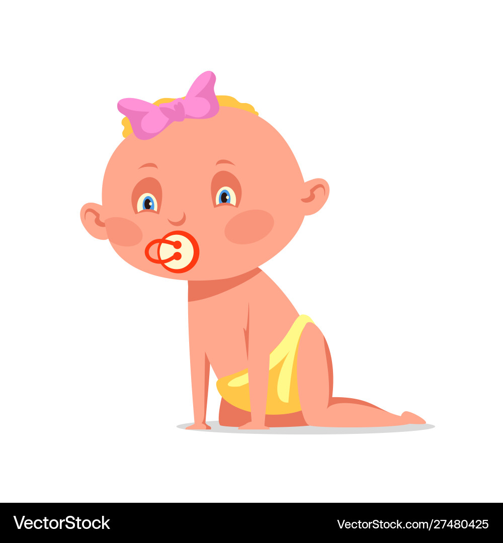 Süße neugeborene Baby Mädchen Wohnung Süße neugeborene Baby Mädchen Wohnung Vektorbild