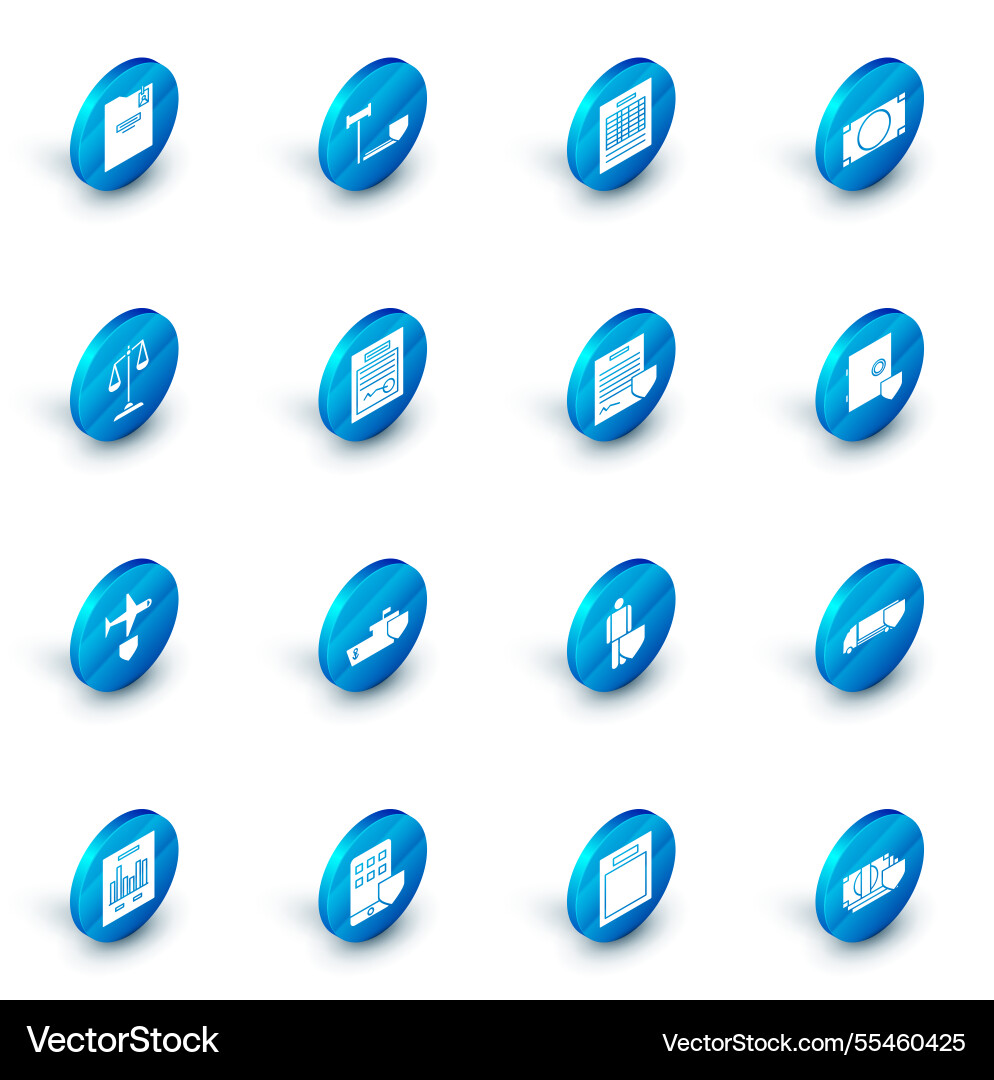 Set judge gavel with shield report file document Set judge gavel with shield report file document vector image