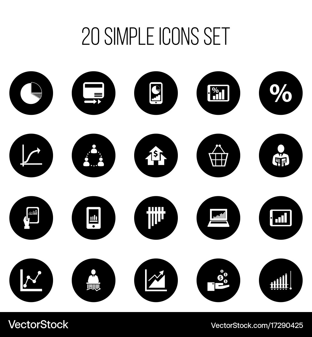 Set of 20 editable analytics icons includes vector image