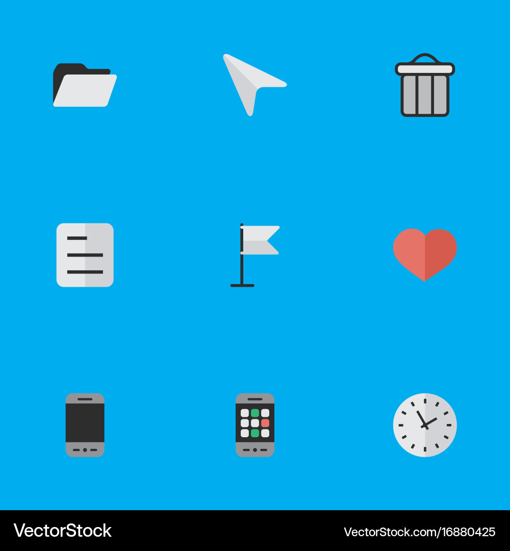 Set of simple interface icons vector image