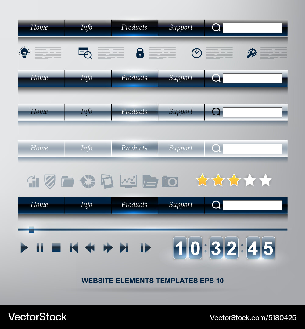 Set of web design elements templates Vector Image
