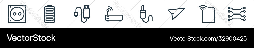 Technology line icons linear set quality Technology line icons linear set quality vector image