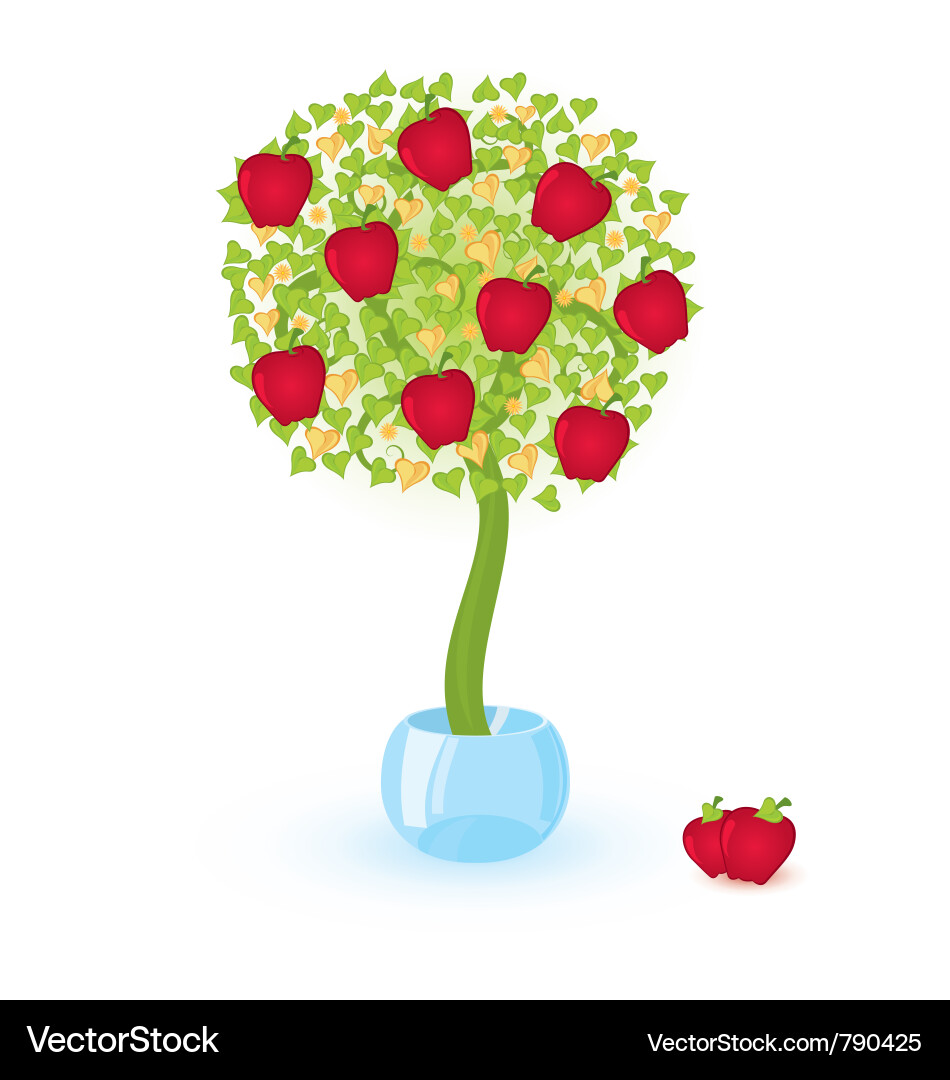 Tree with red apples Vector Image