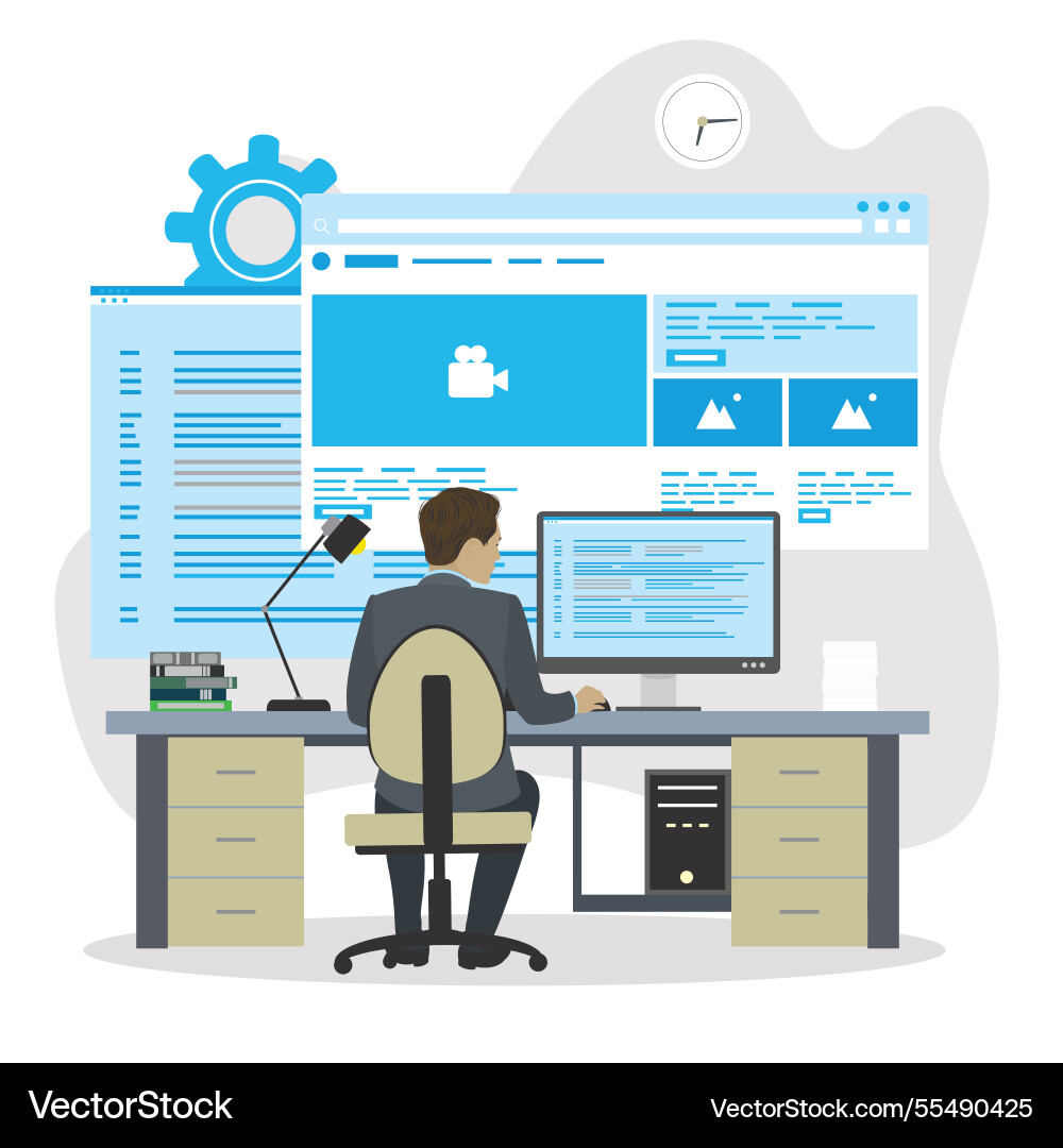 Web Developmentback-End und Frontend-Entwickler Web Developmentback-End und Frontend-Entwickler vektorbild