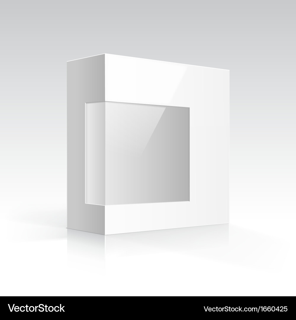 White Empty Box with Window Vector Image